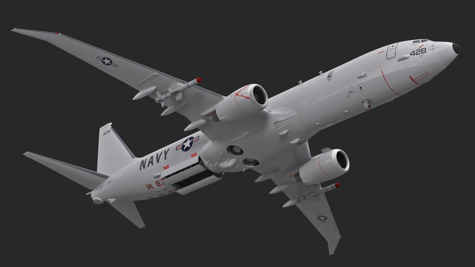 boeing p-8 poseidon military aircraft 3D model https://p.turbosquid.com/ts-thumb/JH/4a63ey/ChfclkMb/boeingp8poseidonmilitaryaircraftriggedmb3dmodel023/jpg/1583179885/1920x1080/fit_q87/3e38704647dd486b4d8f5b1ab4dcfb58b717c31a/boeingp8poseidonmilitaryaircraftriggedmb3dmodel023.jpg