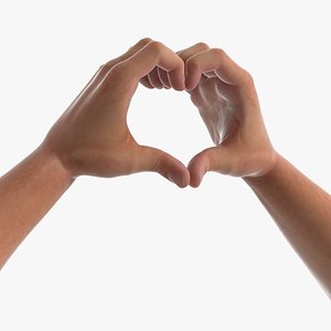 Male Hand Pair Forming Heart Shape 3D model