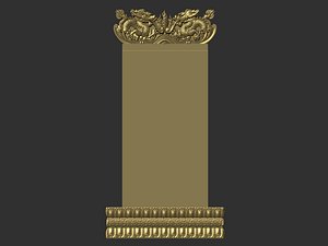 3D tombstone with two dragons model