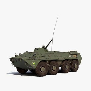 Amphibious Armoured Personnel Carrier BTR-80 Rigged 3D Model