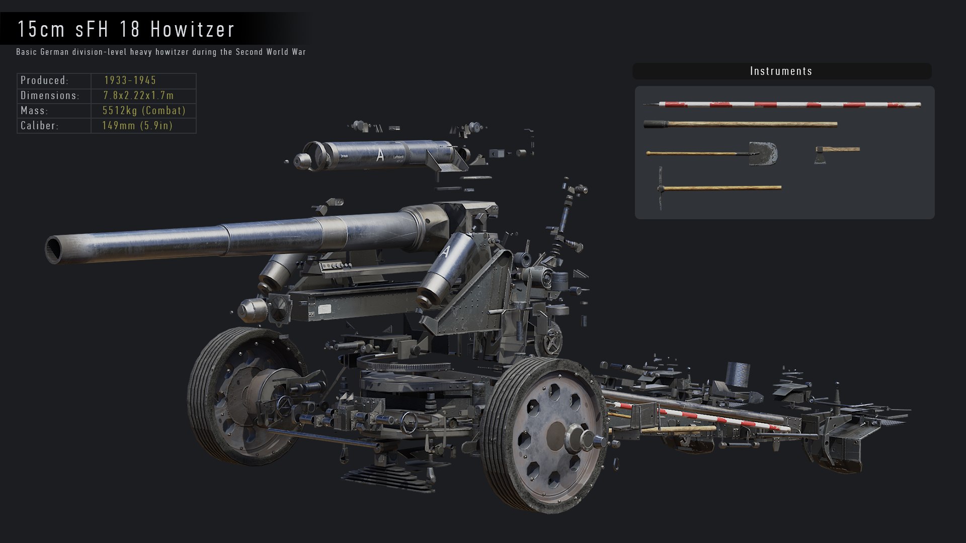 15cm sfh18 howitzer gameready 3D model https://p.turbosquid.com/ts-thumb/JH/Cx83dh/4cj9DcD3/render6/png/1585558923/1920x1080/fit_q87/9ebc92a9a3a72d64055cf9505fbae4891eb76790/render6.jpg