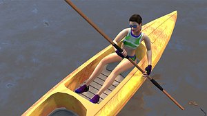 3D model Rowing Animations