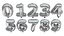 金属气球数字 0 至 9