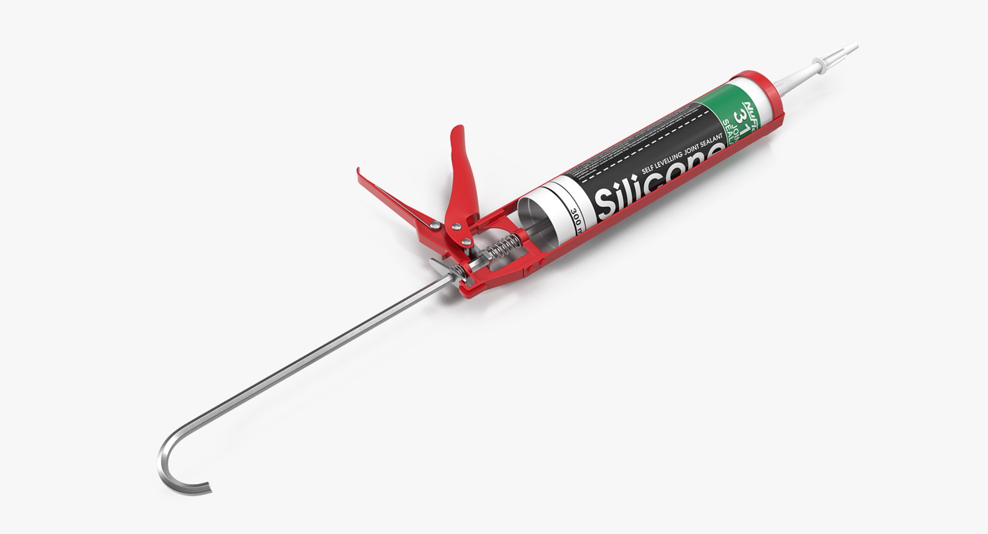 Silicone Sealant Pistol with Tube 3D model preview