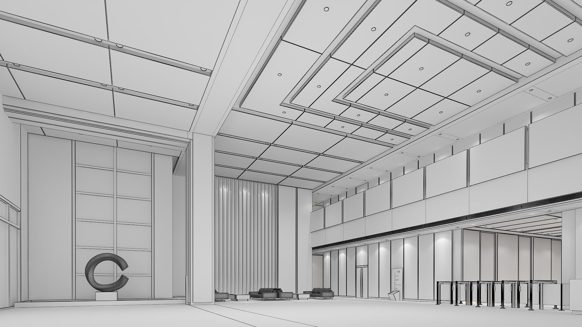 3D Modern Hall 28 - TurboSquid 2158954