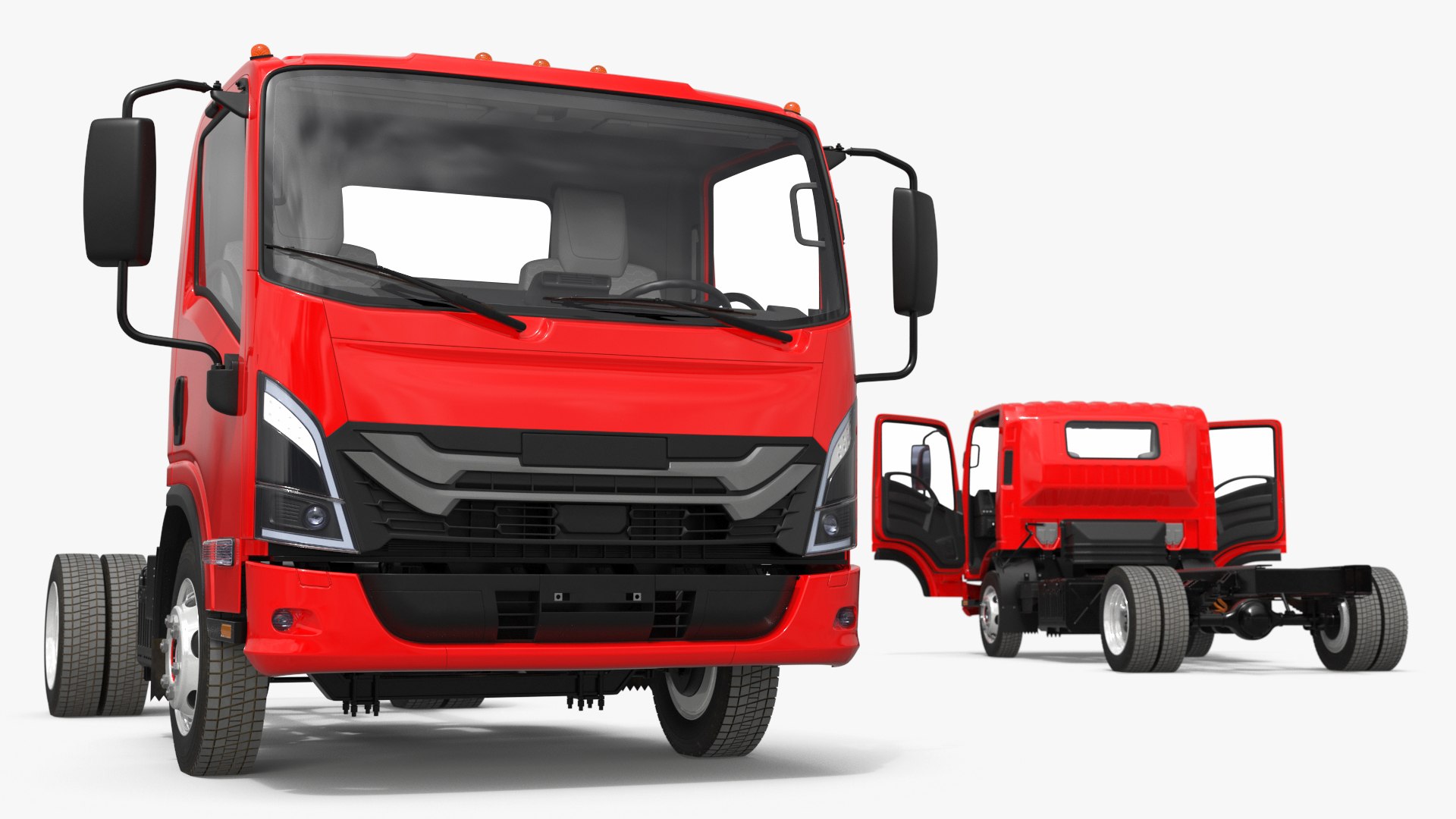 Electric Truck 132 Inch 2025 Bodiless Rigged 3D model preview
