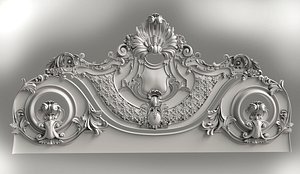 Baroque headboard for engraving on a CNC machine 3D model