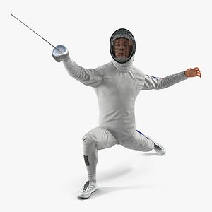 Fencer Lunge Pose 3D Model