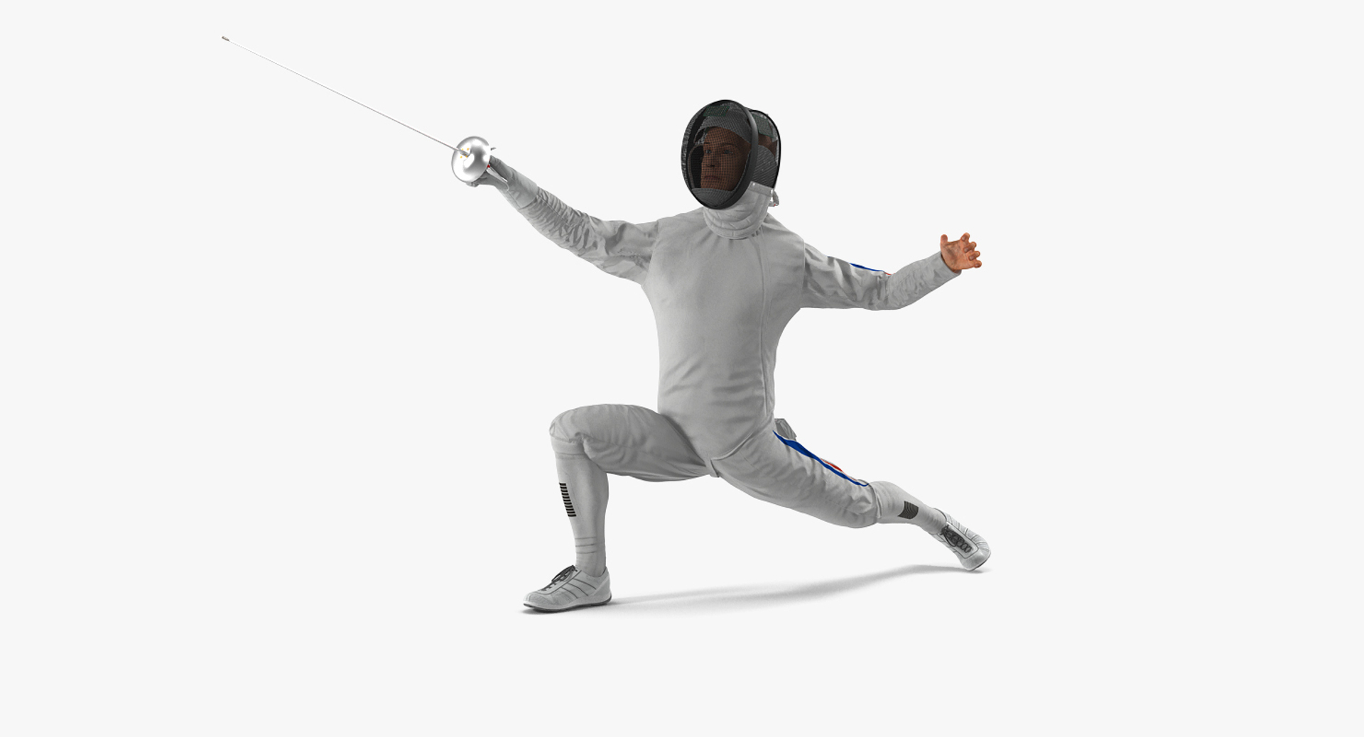 3D Fencer Lunge Pose Model TurboSquid 1283870