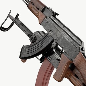 3D AKM  AKMS Kalashnikov Assault Rifles Game Ready model