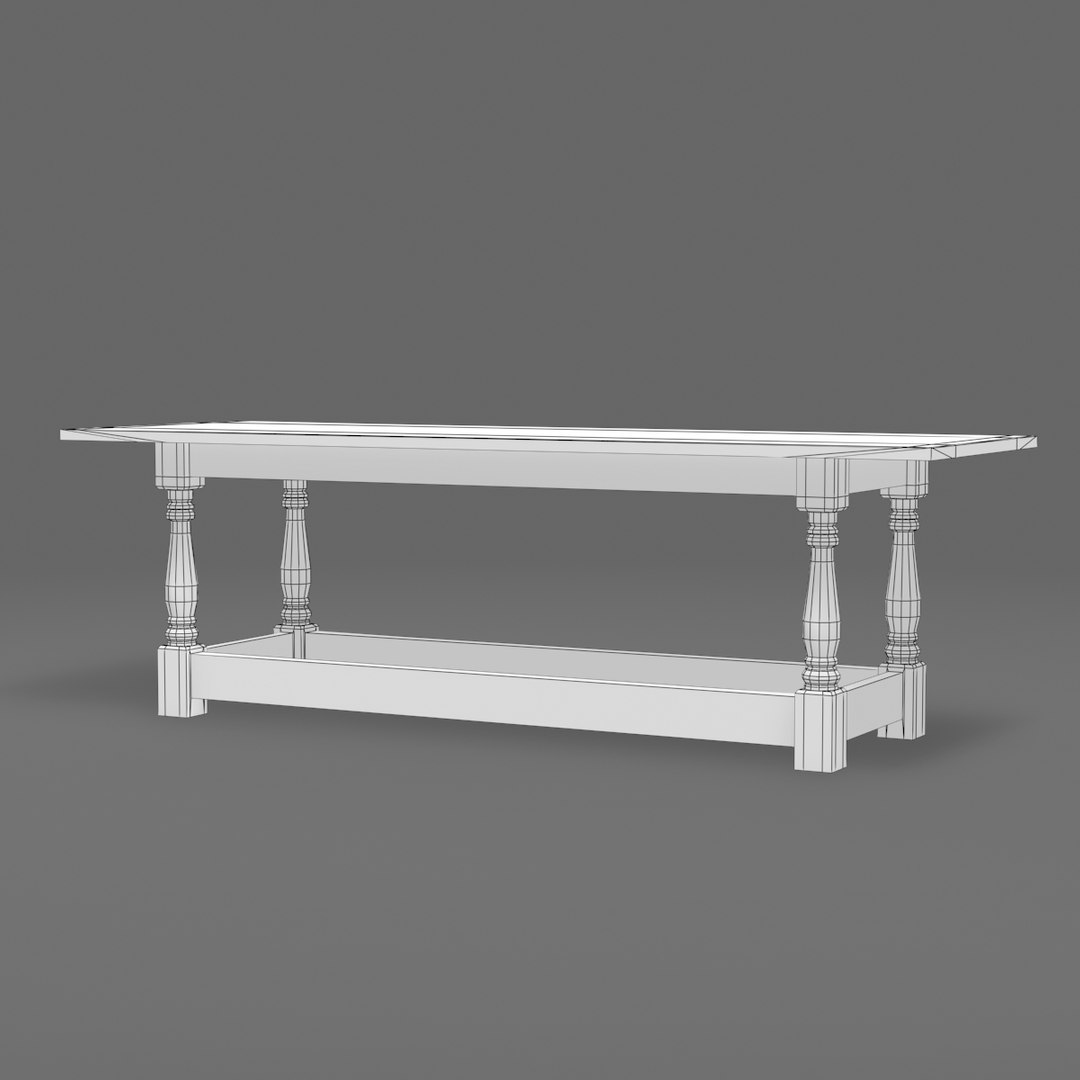 3d 17th Century Refectory Table Model