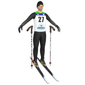 cross country skier ski 3D