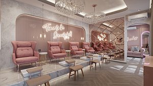 Salon Contemporer Design Blender - Fbx - Obj