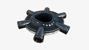 3D Alien Spaceship UFO J03 Dark Steel - Sci Fi Spacecraft Design