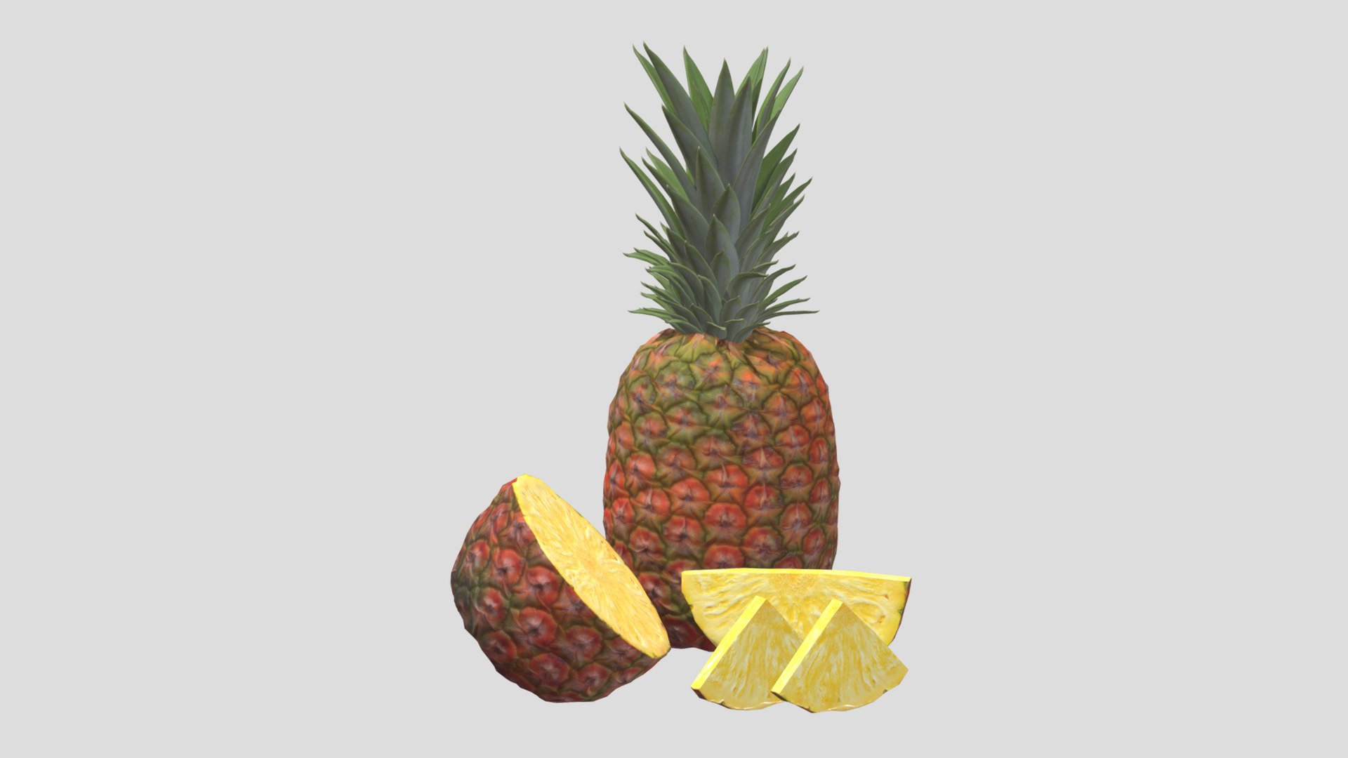 3D Model Pineapple Low Poly - TurboSquid 2274163