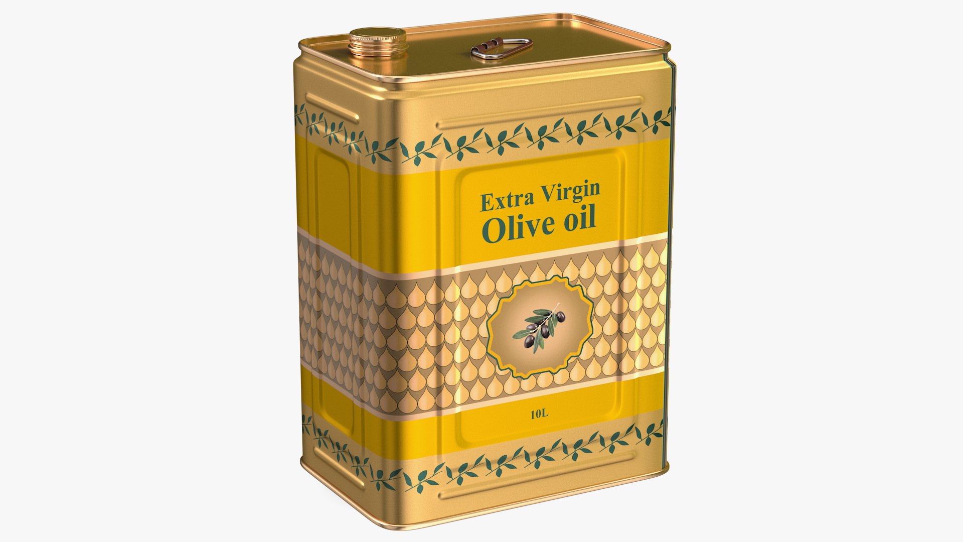 Olive Oil Tin Can 10L 3D model preview