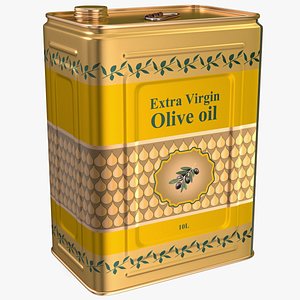 3D model olive oil tin 10l