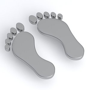 Foot Prints silver 3D model