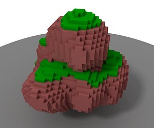 Minecraft-style voxel floating rock