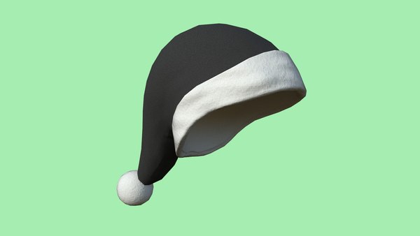 Santa Claus Hat 06 Black - Character Design Fashion model