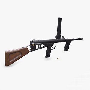 3D Owen Gun MK 2 Low-poly PBR