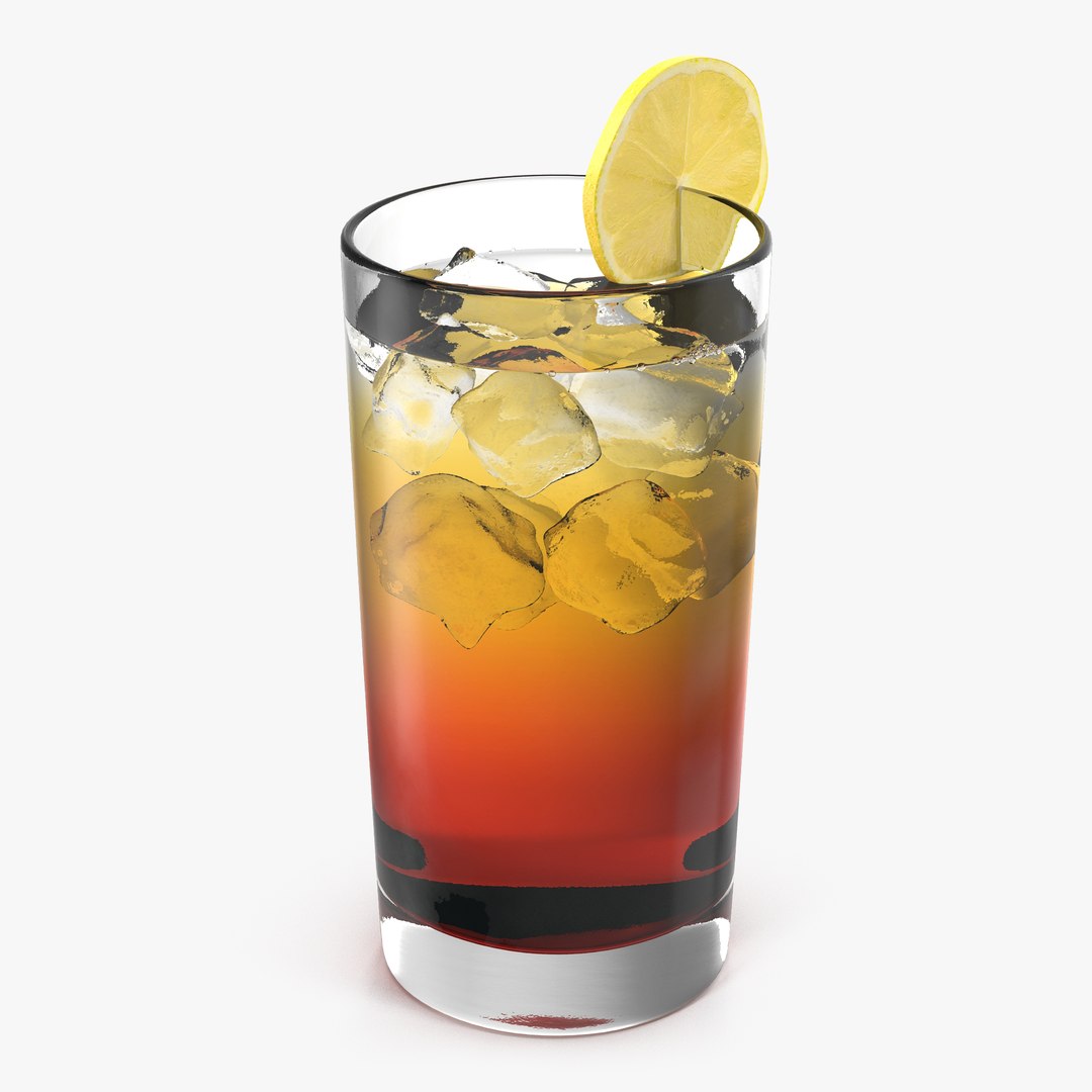 Glass of Ice Tea with Lemon 3D Model 3D model preview