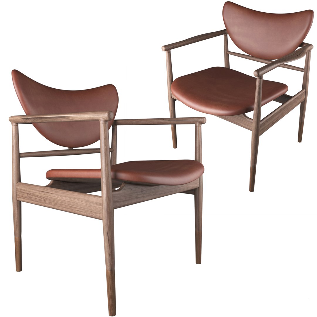 3D 48 chair finn juhl model - TurboSquid 1561300