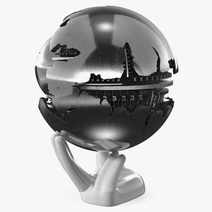 Fractured Sphere on Hand Sculpture