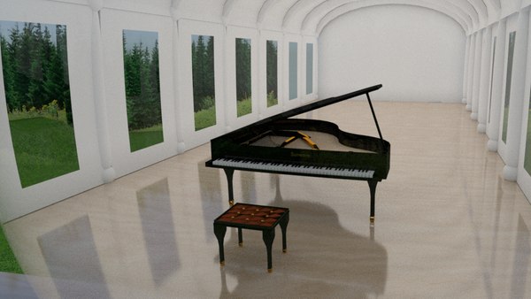 grand piano 3D