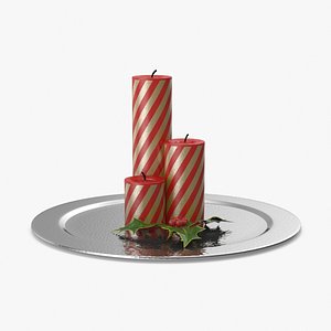 3d max christmas candle 01 red