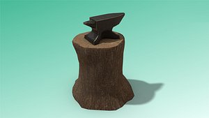low-poly anvil 3D model
