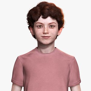 Ethan - Realistic Child With Freckles kid Low-poly