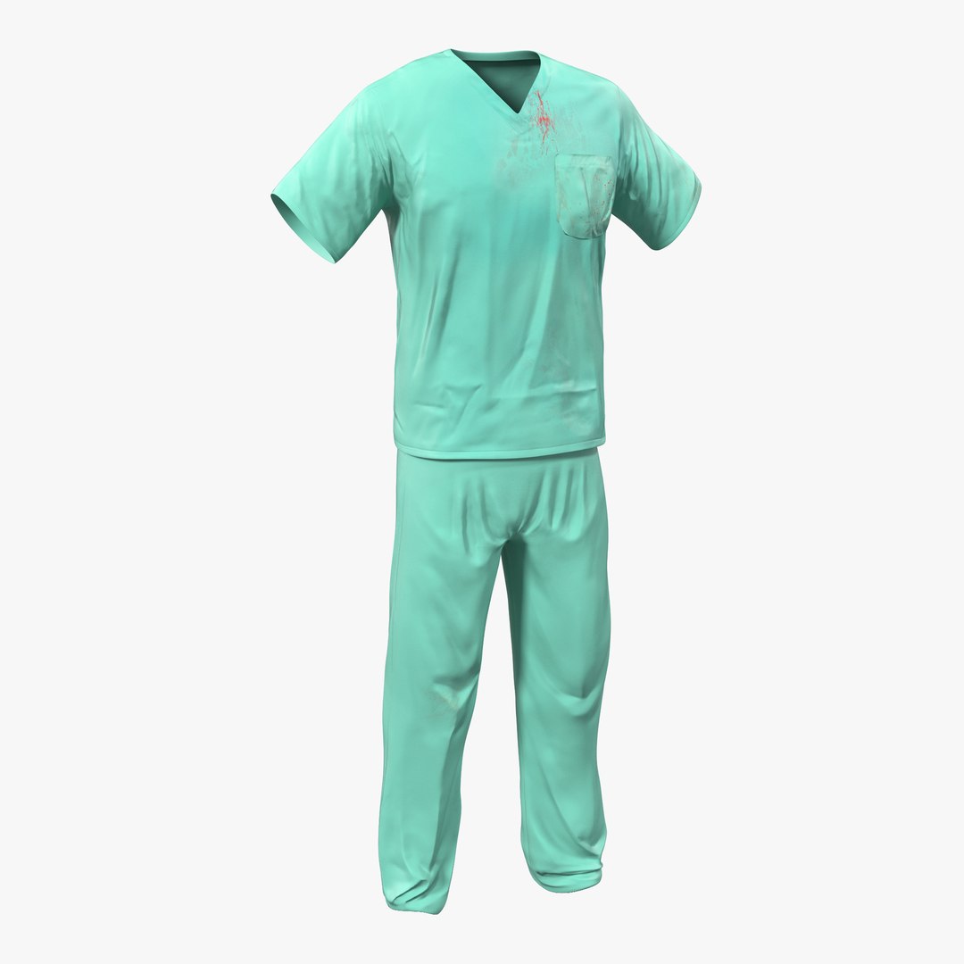 Surgeon Dress 19 with Blood 3D model preview