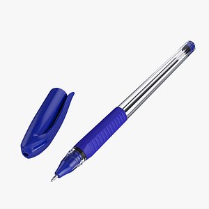 3D model transparent plastic ballpoint pen