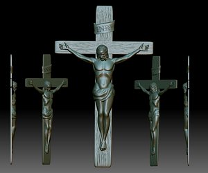 Crucifix STL model - 3D relief file for CNC router - Jesus crucifixion cross