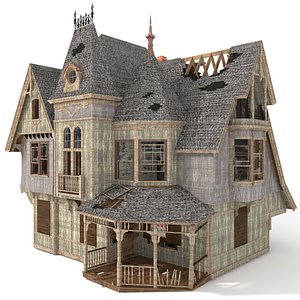 destroyed haunted house 3D