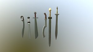 3D ancient sword pack model