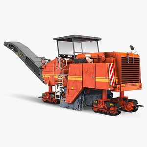 Asphalt Milling Machine Dirty Rigged 3D Model