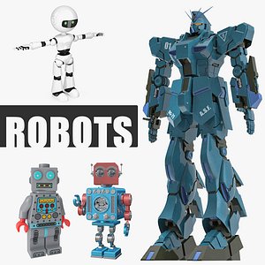 3D model robots retro toy