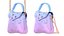 3D Lovely Heart Embellished Handbag Purple pastel model