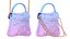 3D Lovely Heart Embellished Handbag Purple pastel model