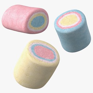 3D colorful marshmallow candy model