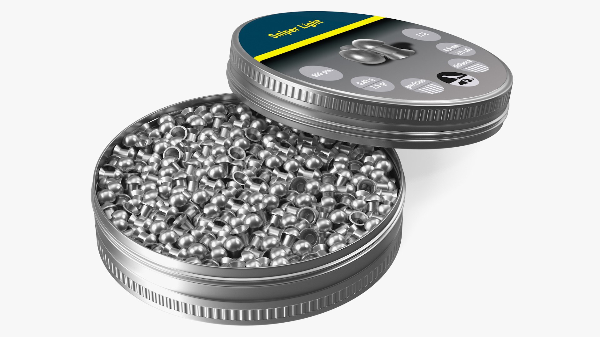 Sniper Light Airgun Pellets Box 3D model preview