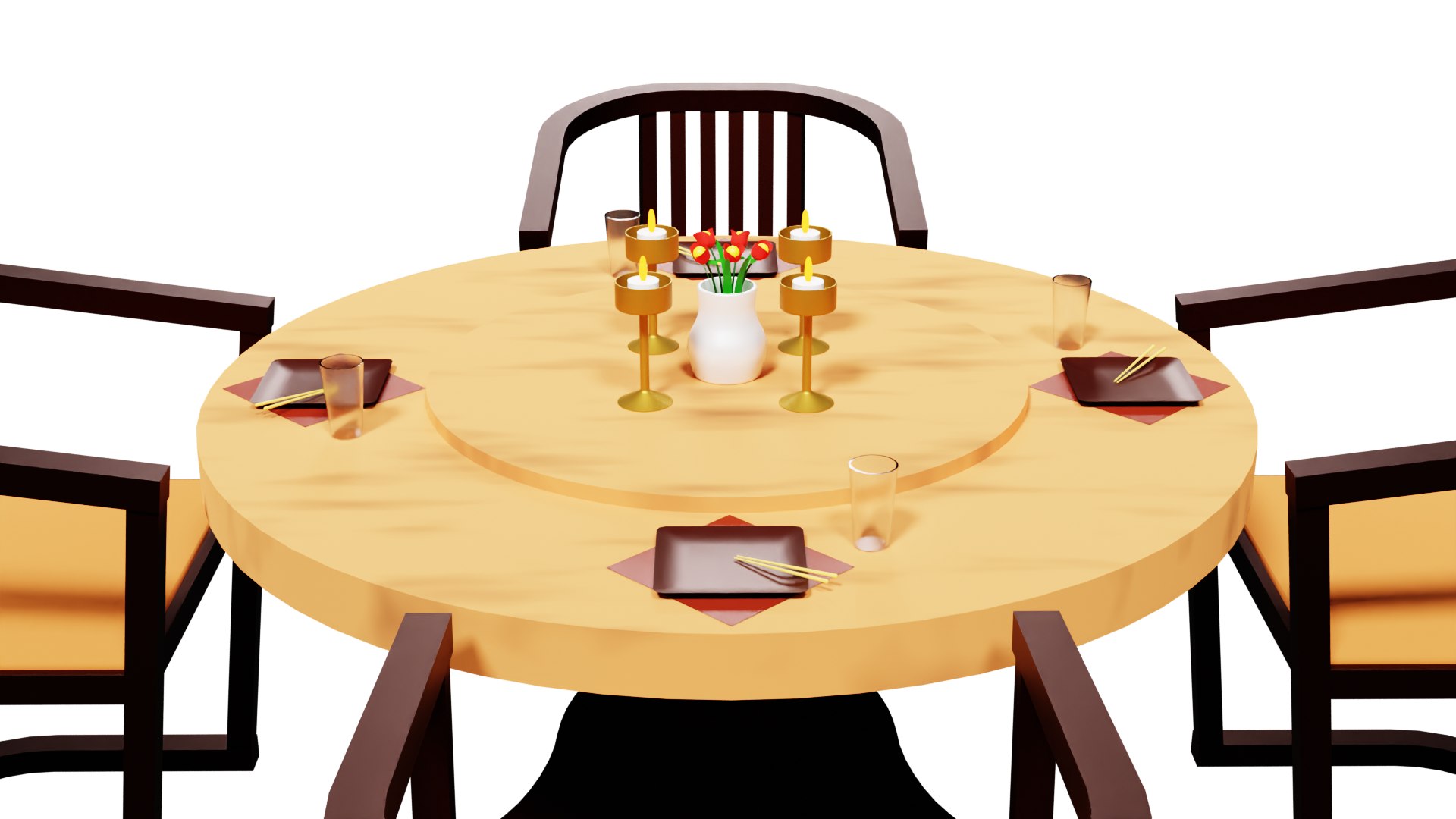 3D Restauran Table And Chair Set - TurboSquid 2105921