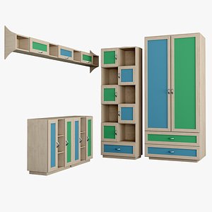 set furniture children s 3d model