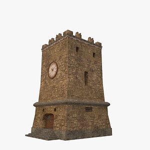 3d old city tower building