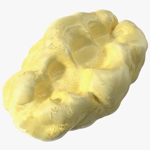 3D Yellow Chewed Bubble Gum with Teeth Marks
