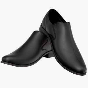 Men Black Dress Shoes 3D model