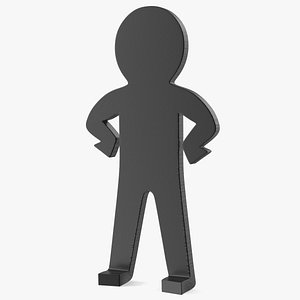 Plastic Stickman Confident Pose Black