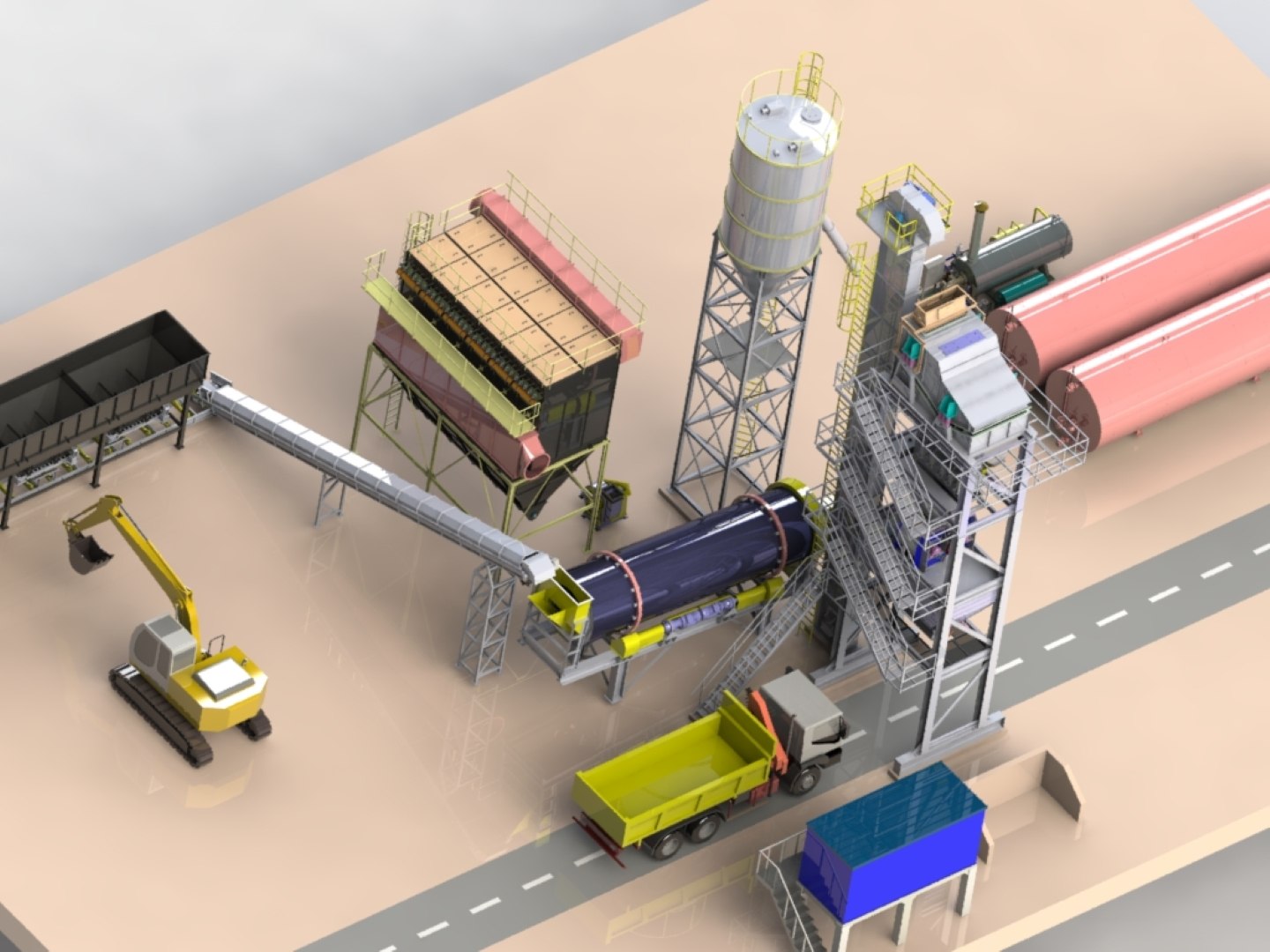 3D Model Asphalt Plant 160 Tons - TurboSquid 1470095